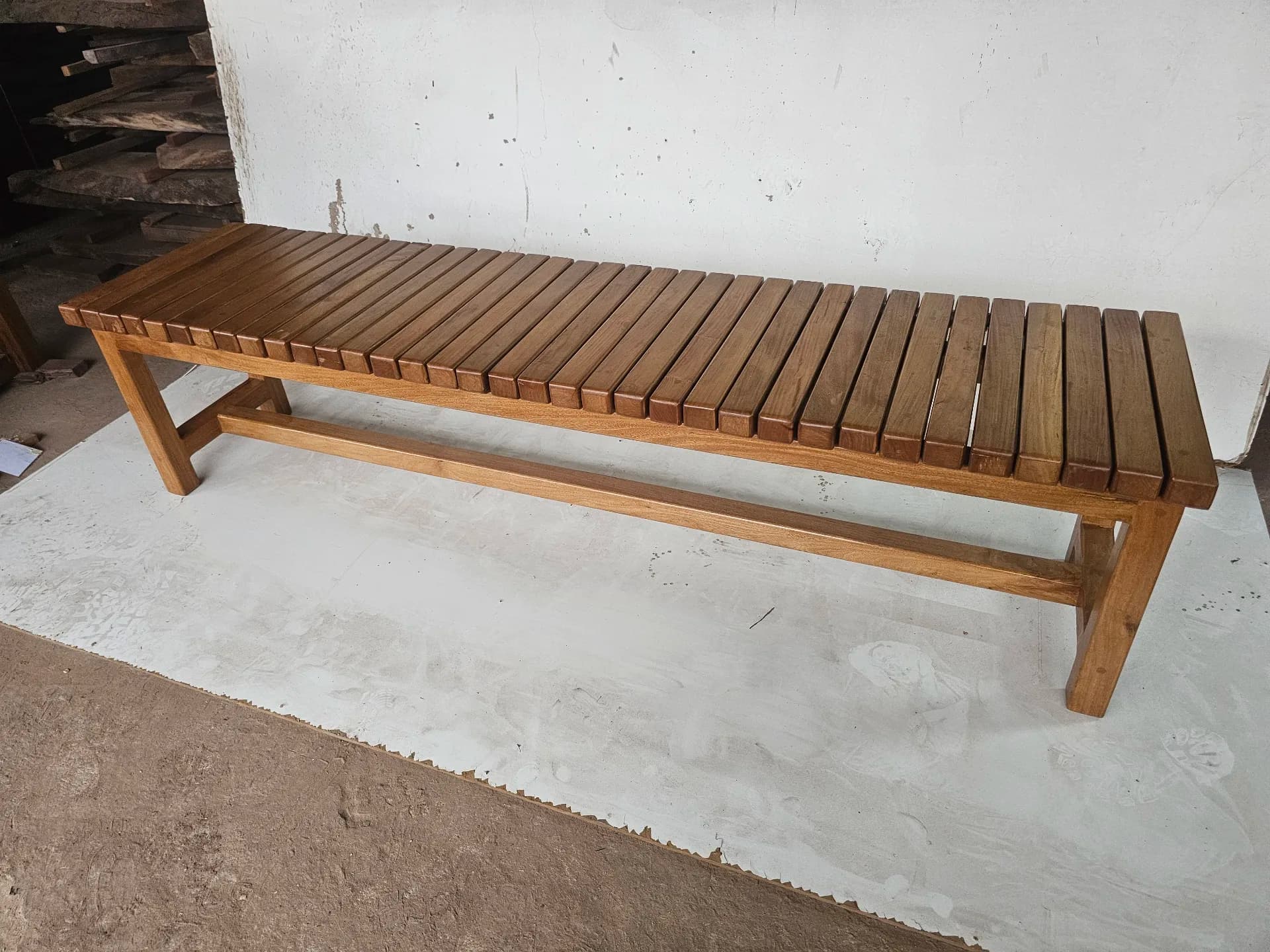wooden bench - photo 1