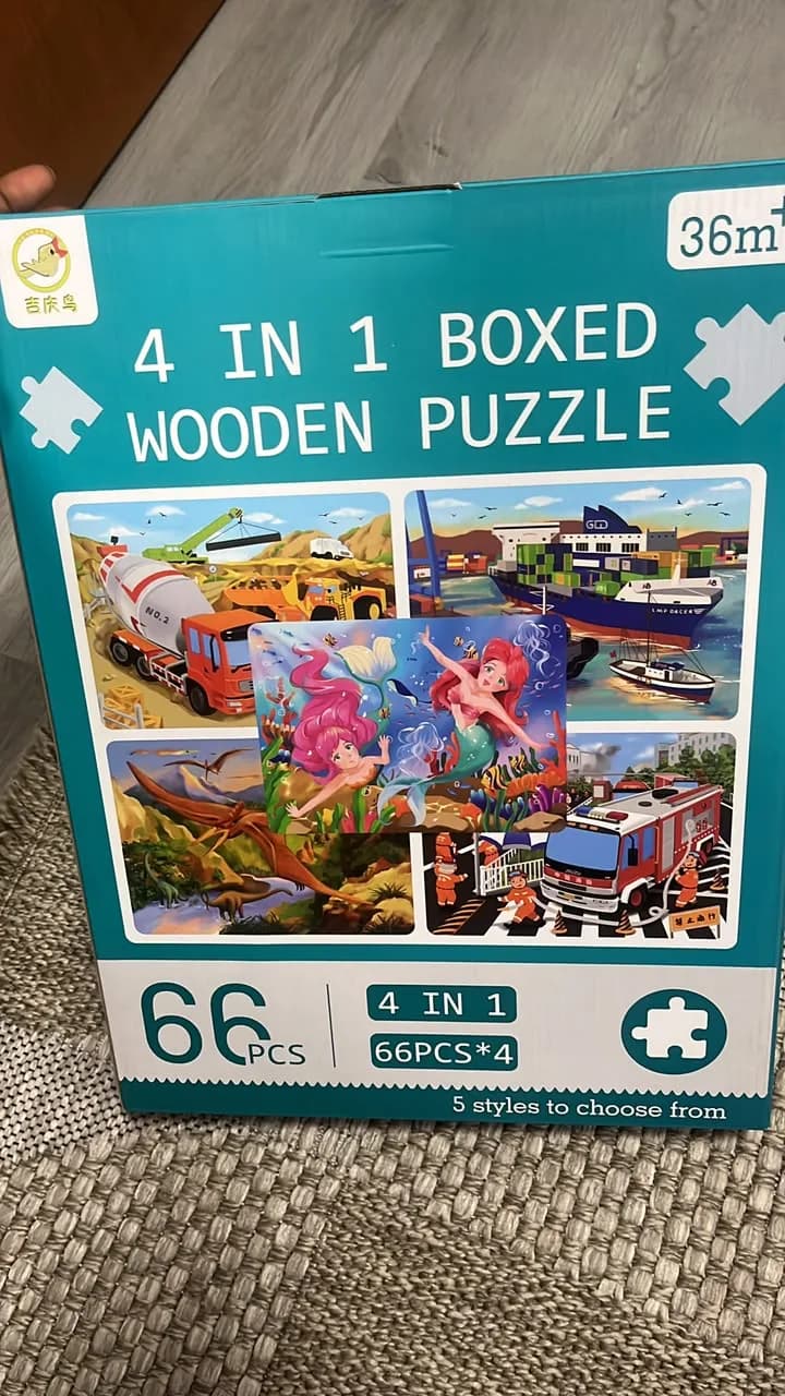4 IN 1 WOODEN PUZZLE 66PCS - photo 1